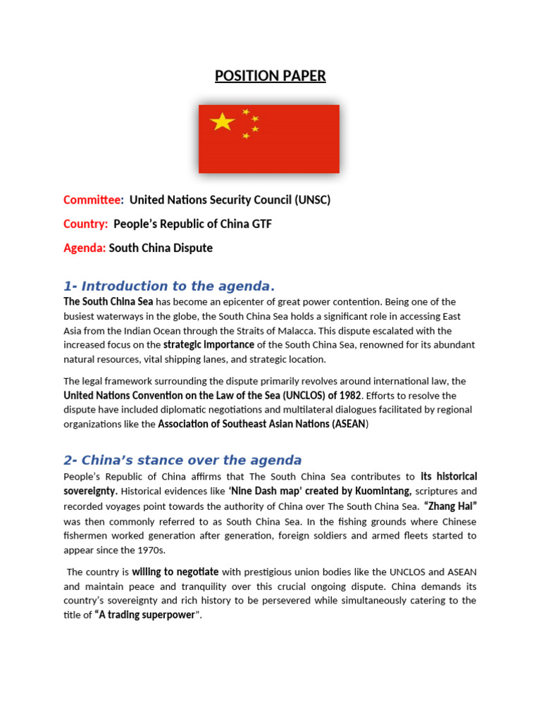 China's Position on South China Sea Dispute | PDF