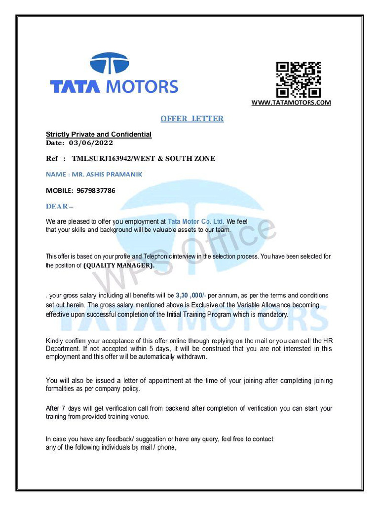 Offer Letter | PDF