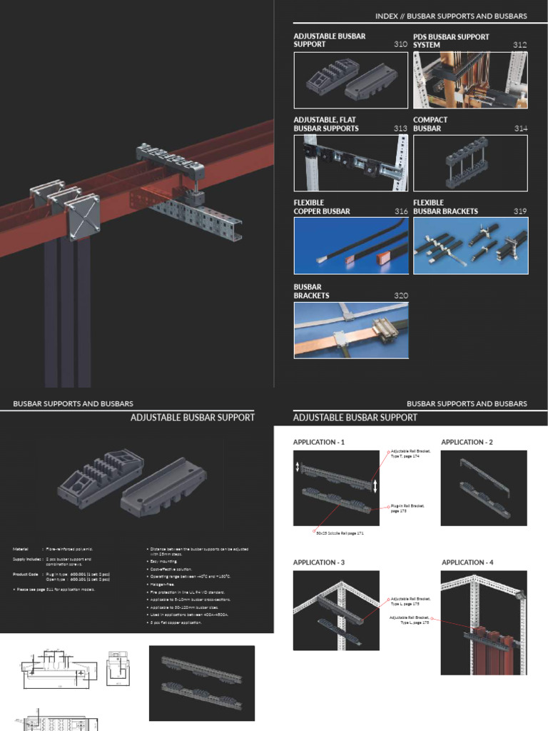 Brochure Busbar Supports and Busbars | PDF | Electricity | Power ...