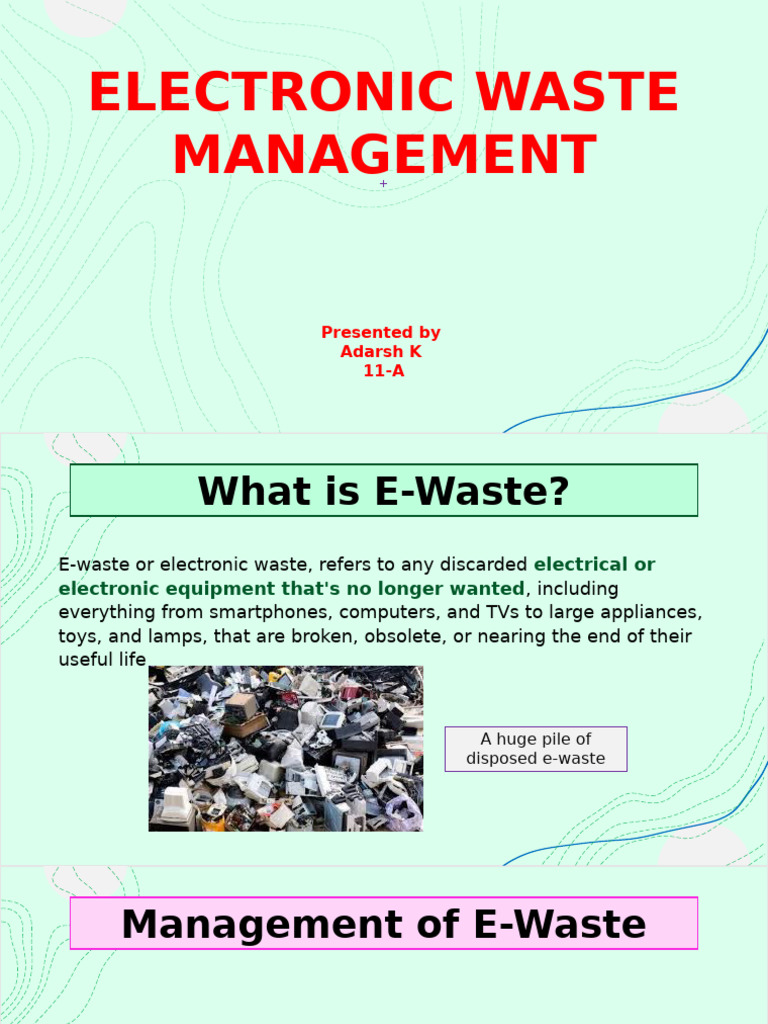 E-Waste Management: Safe Disposal Guide | PDF | Electronic Waste | Waste