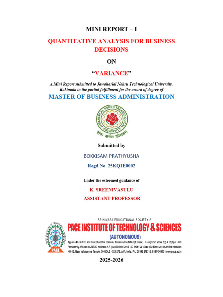 Variance in Business Decision-Making | PDF | Variance | Standard Deviation
