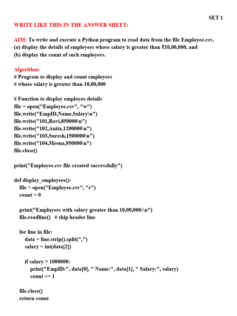 Python and SQL Operations on Employee and Student Data | PDF | Sql ...