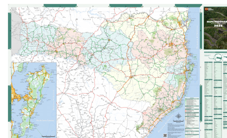 Mapa Rodoviário de Santa Catarina_SC_Estradas | PDF
