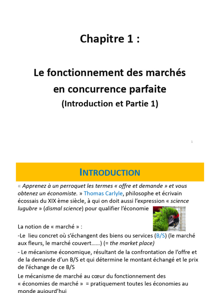 Marchés en Concurrence Parfaite : Offres et Demandes | PDF | Offre et ...