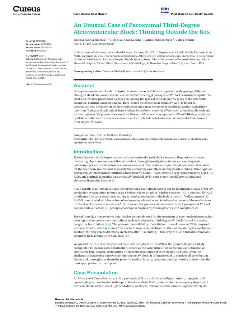 Paroxysmal Third-Degree AV Block Case Study | PDF | Urinary ...
