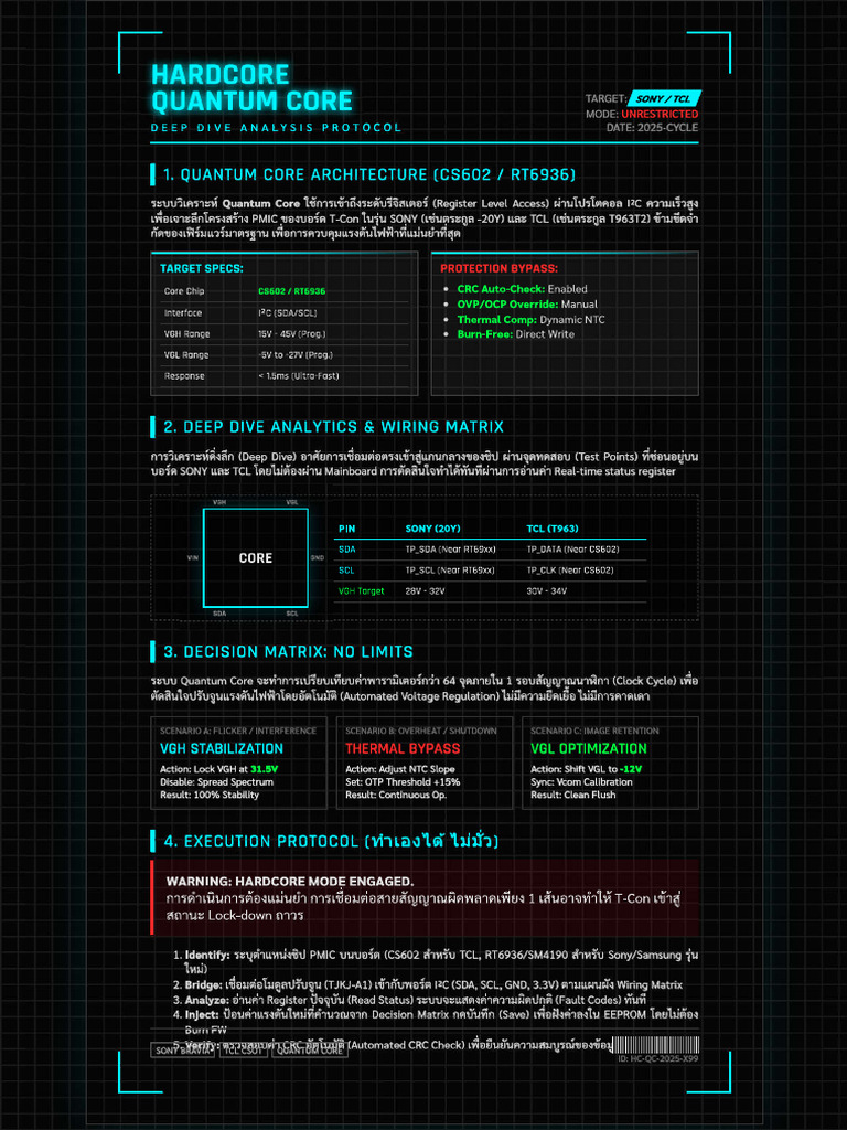 ภารกิจ - การย้ายระบบ QUANTUM CORE (SONY - TCL) | PDF