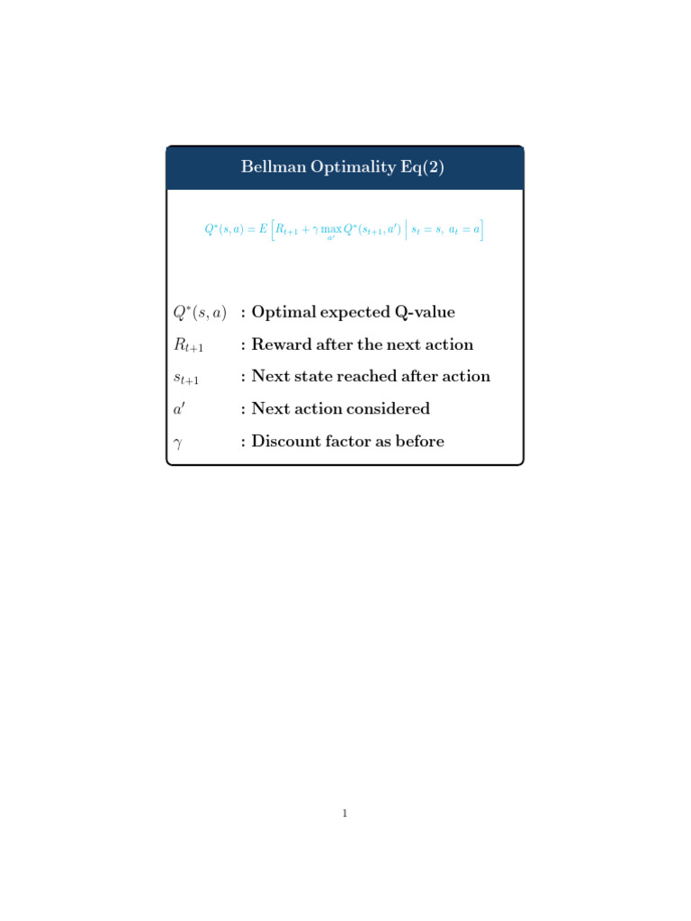 Optimal Q-Value Equation Explained | PDF