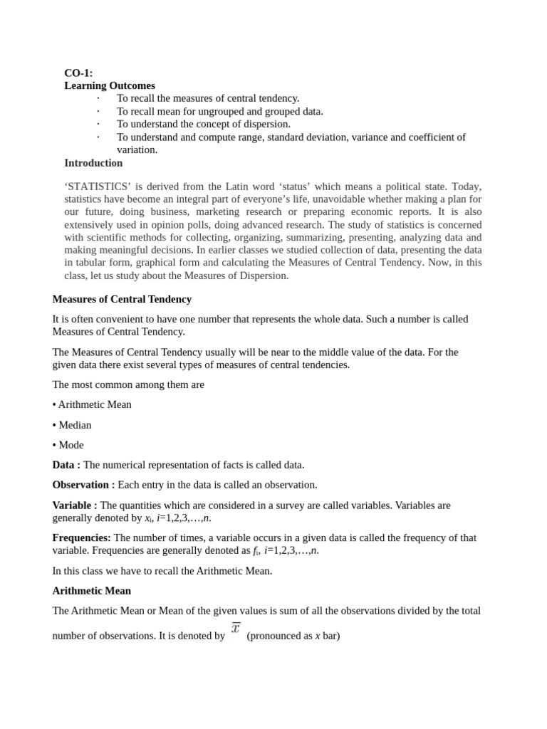 Understanding Measures of Dispersion | PDF | Standard Deviation | Variance