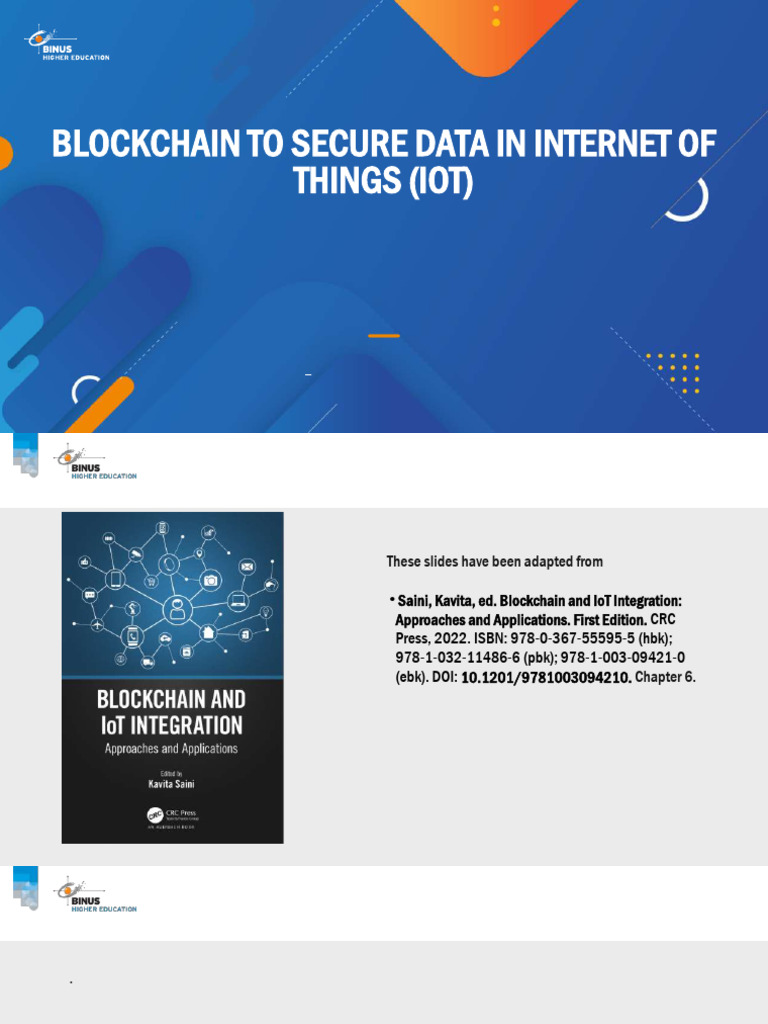 Blockchain to Secure Data in Internet of Things (IoT) | PDF | Internet ...