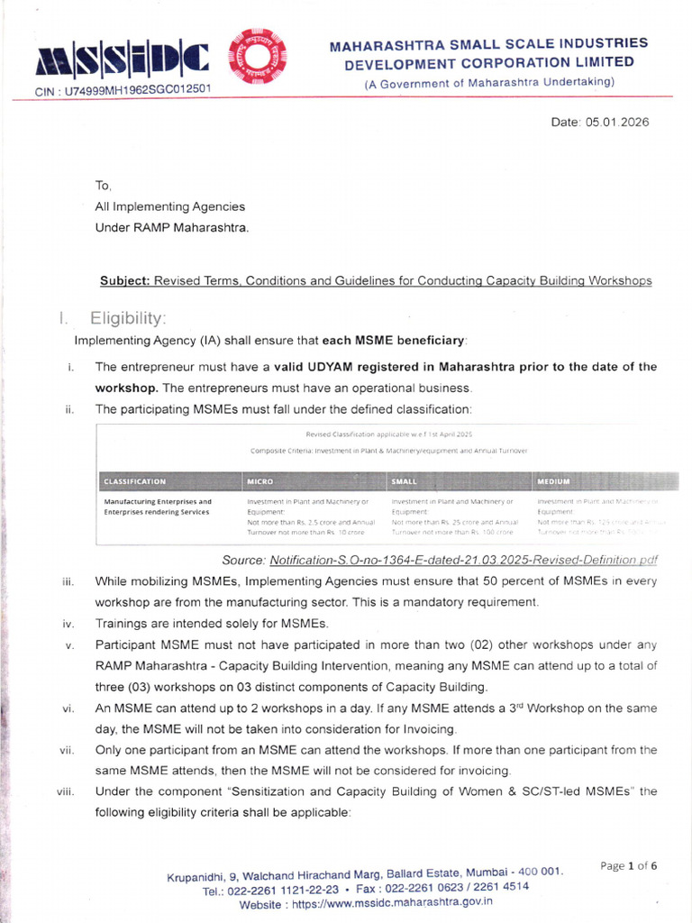 MSME Capacity Building Workshop Guidelines | PDF | Invoice