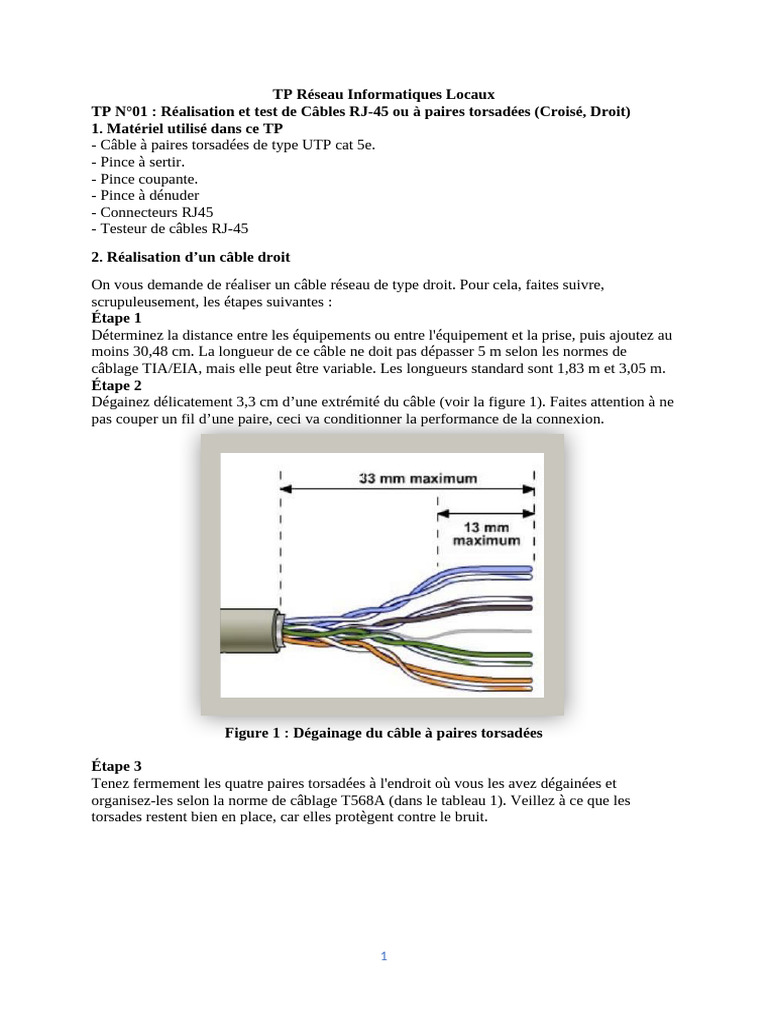TP Réseaux Locaux : Câblage et Tests | PDF | Protocoles Internet ...
