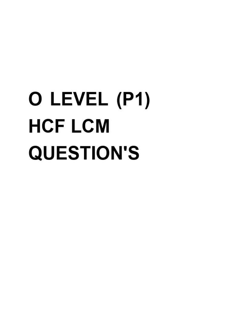 Hcf Lcm Worksheet | PDF | Arithmetic | Abstract Algebra