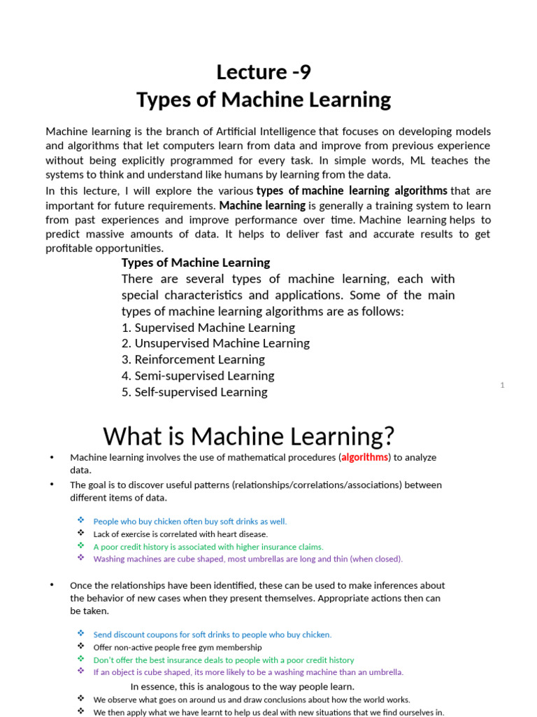 Lecture 9 | PDF | Machine Learning | Cluster Analysis