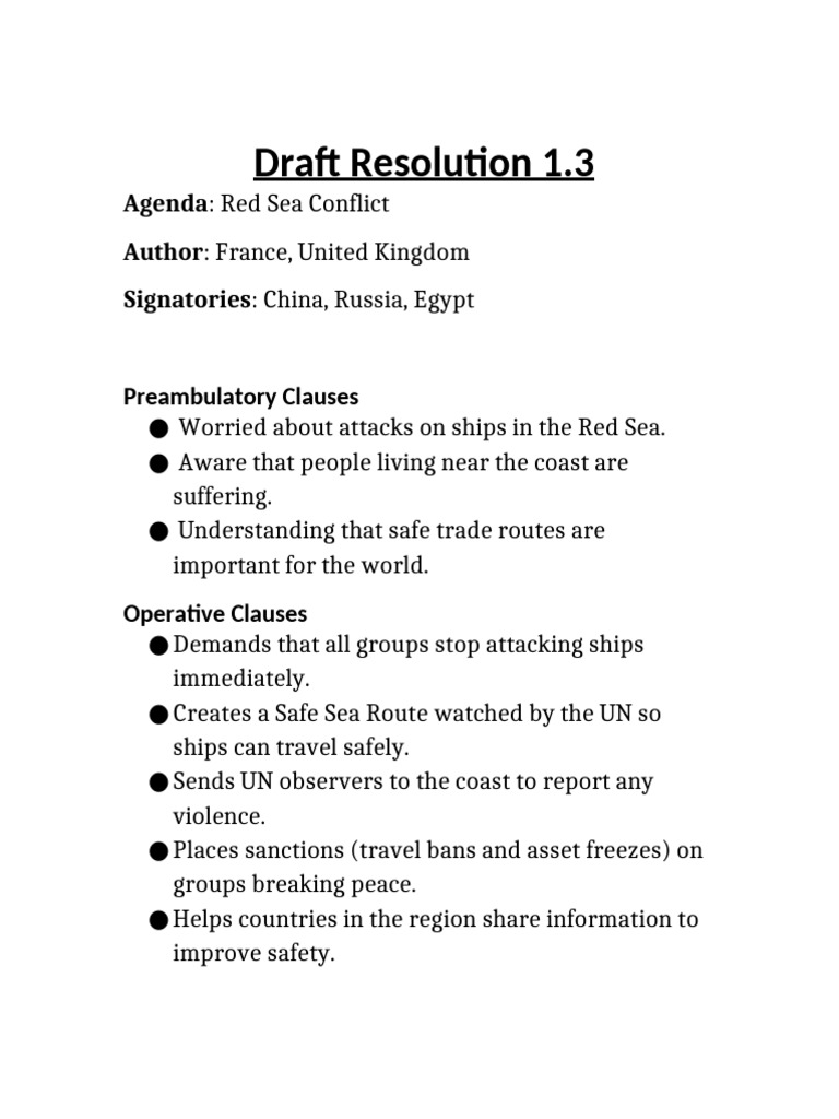 UNSC Easy Resolution | PDF