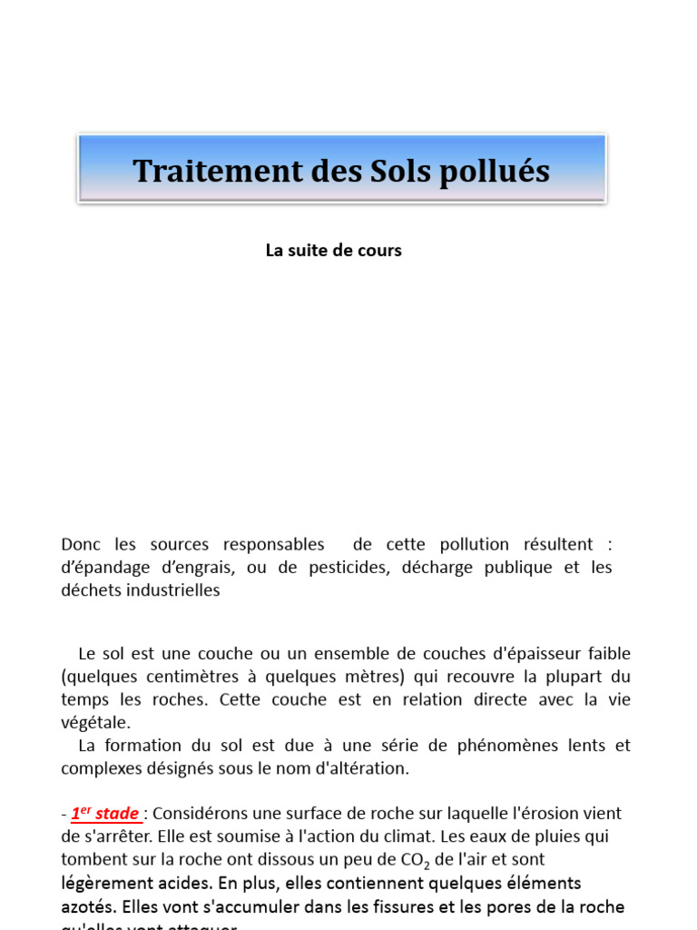 Formation et caractéristiques des sols | PDF | Sol (pédologie) | Limon