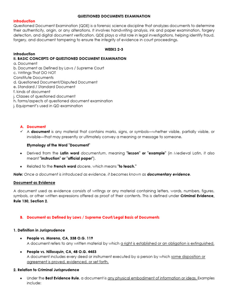 Questioned Document Examination Guide | PDF | Ink | Pen