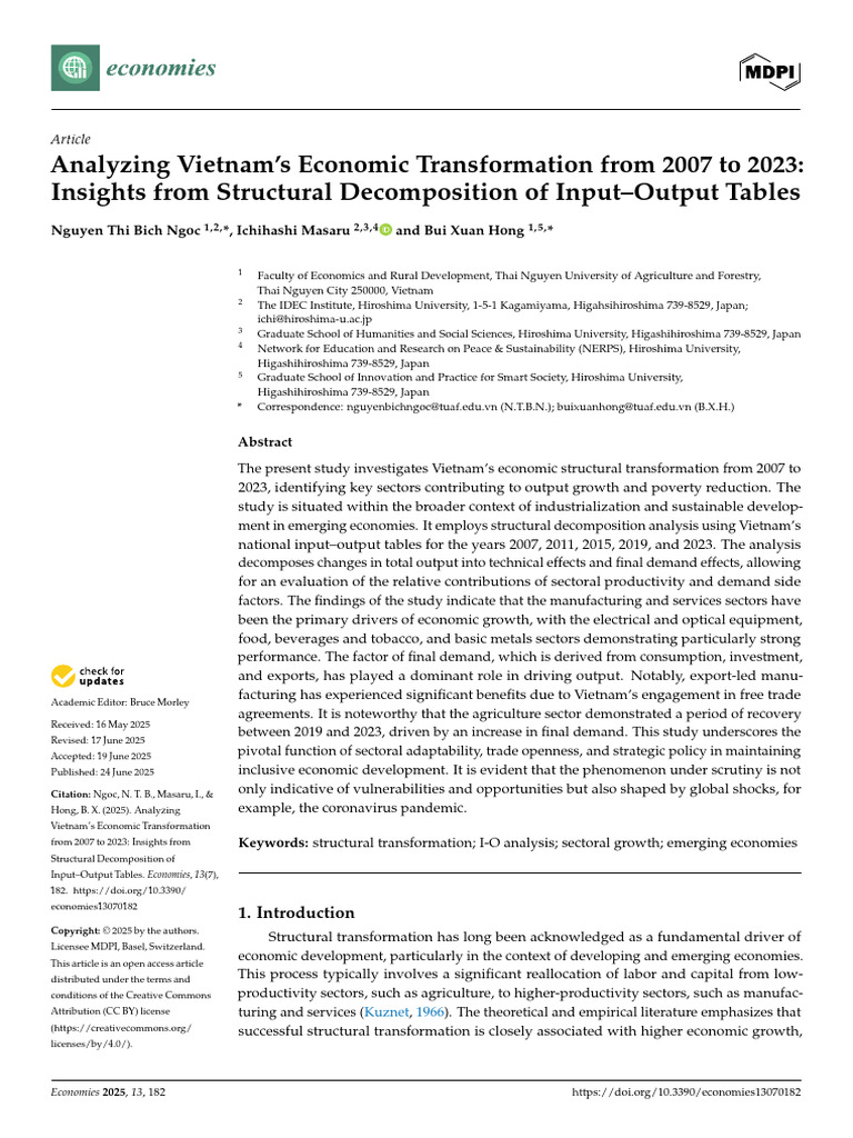 Vietnam's Economic Transformation 2007-2023 | PDF | Matrix (Mathematics ...