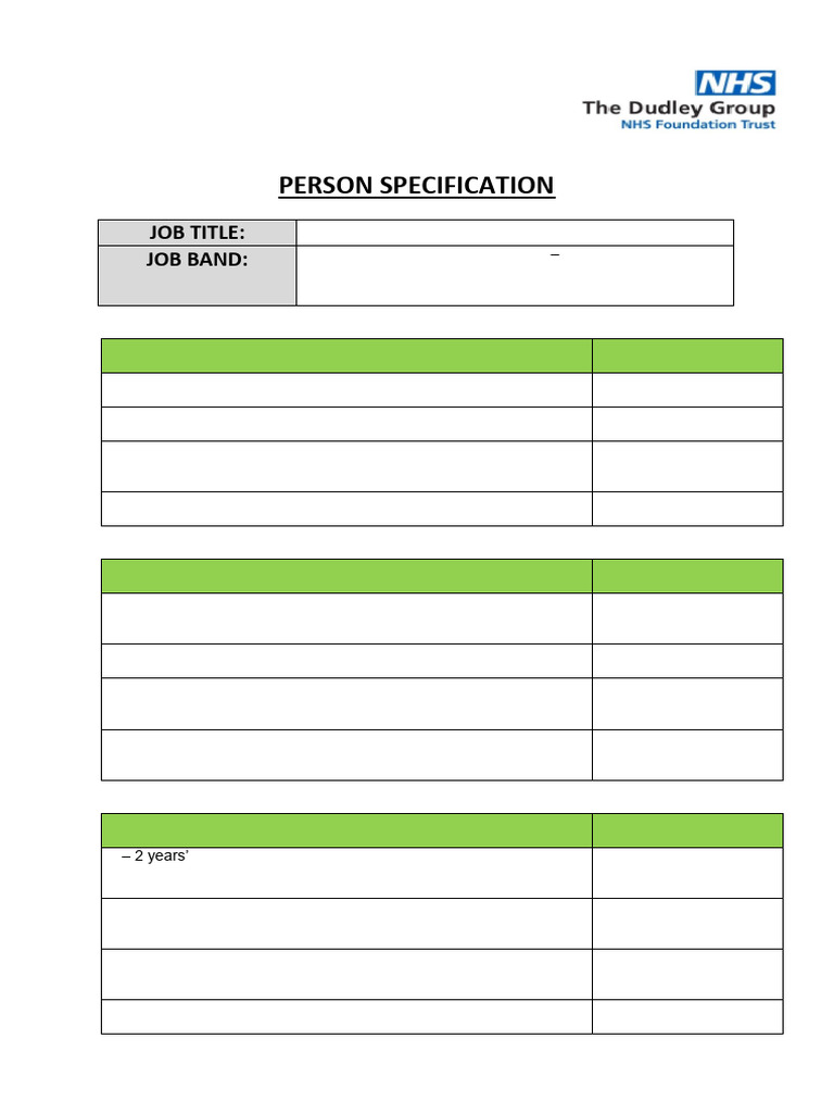 253 0126 7673619 Person Specification | PDF | Skill | Medical Education