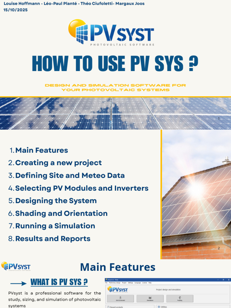 PV SYST Tutorial - Group 1.Pdf_Good | PDF | Photovoltaics ...
