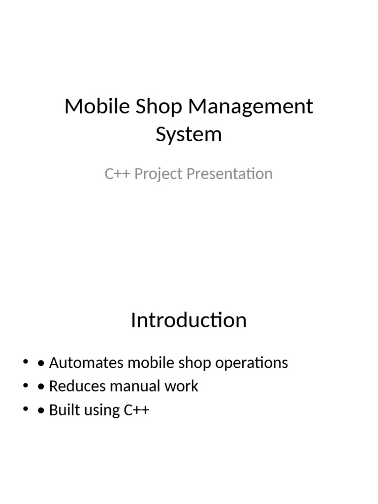 C++ Mobile Shop Management System | PDF