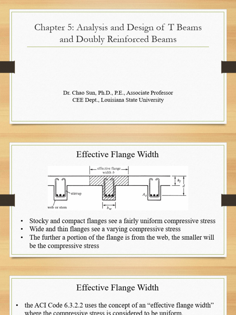 T-Beam and Doubly Reinforced Beam Design | PDF | Strength Of Materials ...