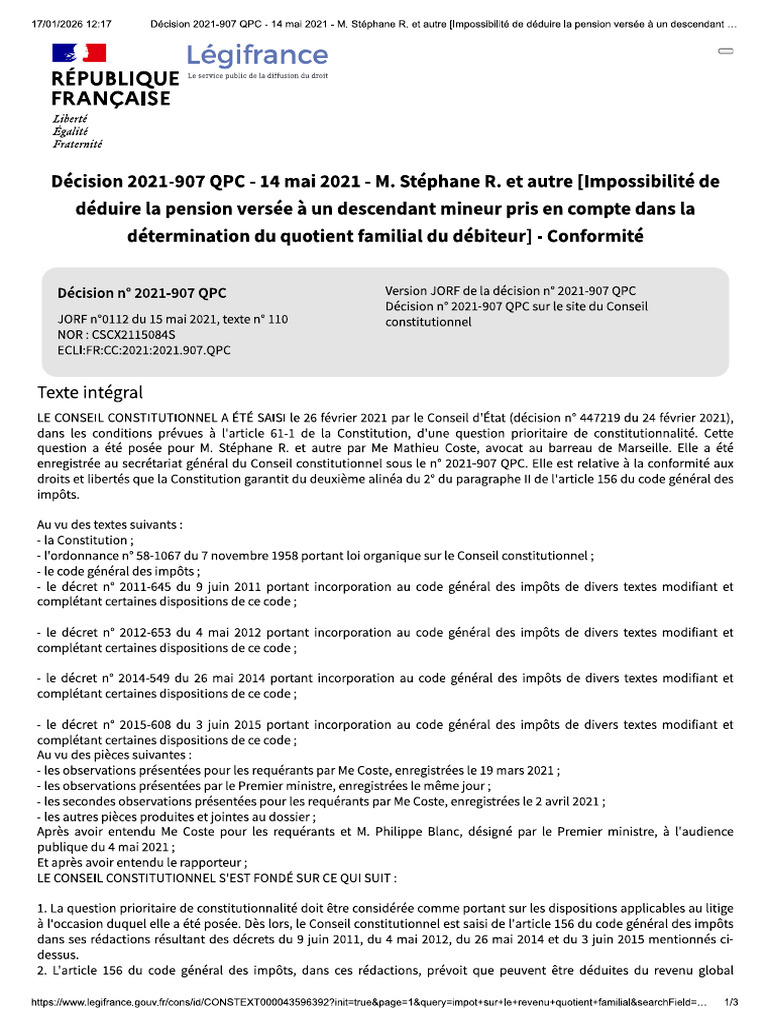 Décision 2021-907 QPC - 14 Mai 2021 IR | PDF