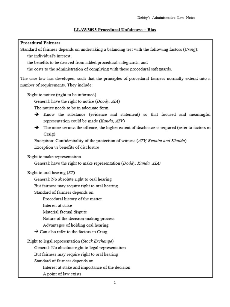 Procedural Fairness in Administrative Law | PDF | Common Law ...
