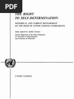 The Right of Self Determination - Int'l Law
