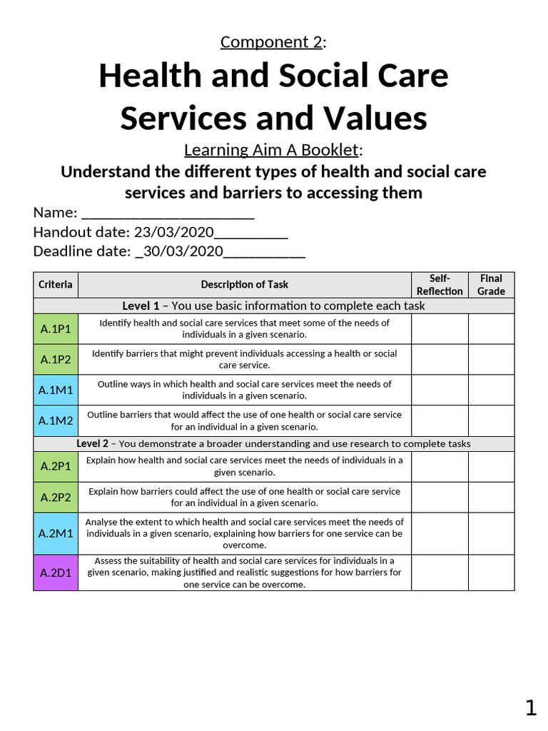 Health & Social Care Services Overview | PDF | Health Care ...