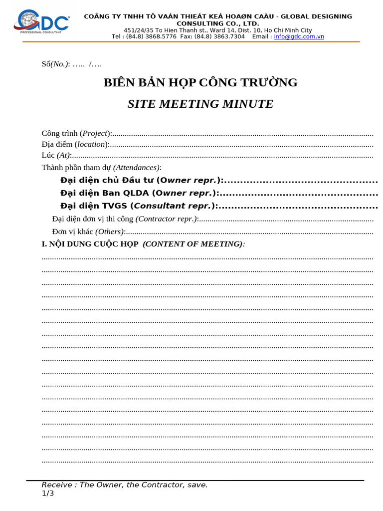 4.Biên Bản Họp Công Trường | PDF