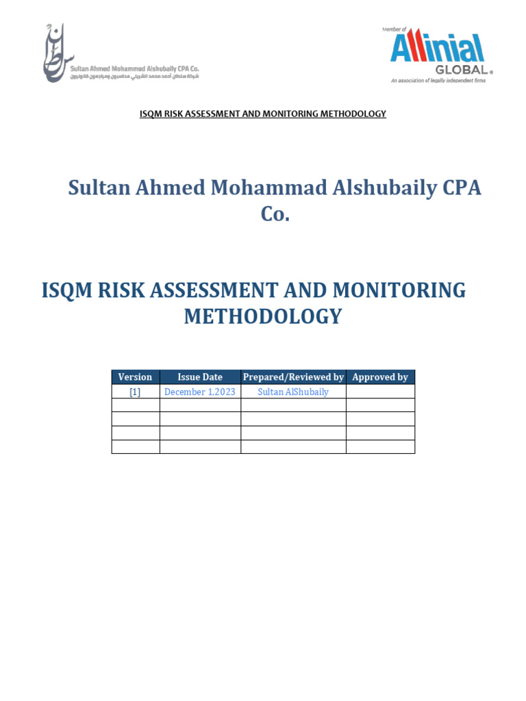 ISQM Risk Assessment Methodology Guide | PDF | Risk | Risk Assessment