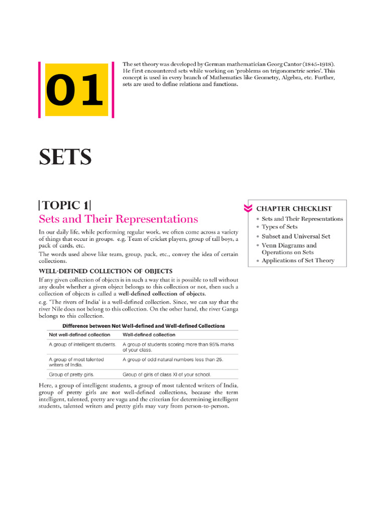Sets Class 11 Notes PDF (Short & Handwritten) | PDF