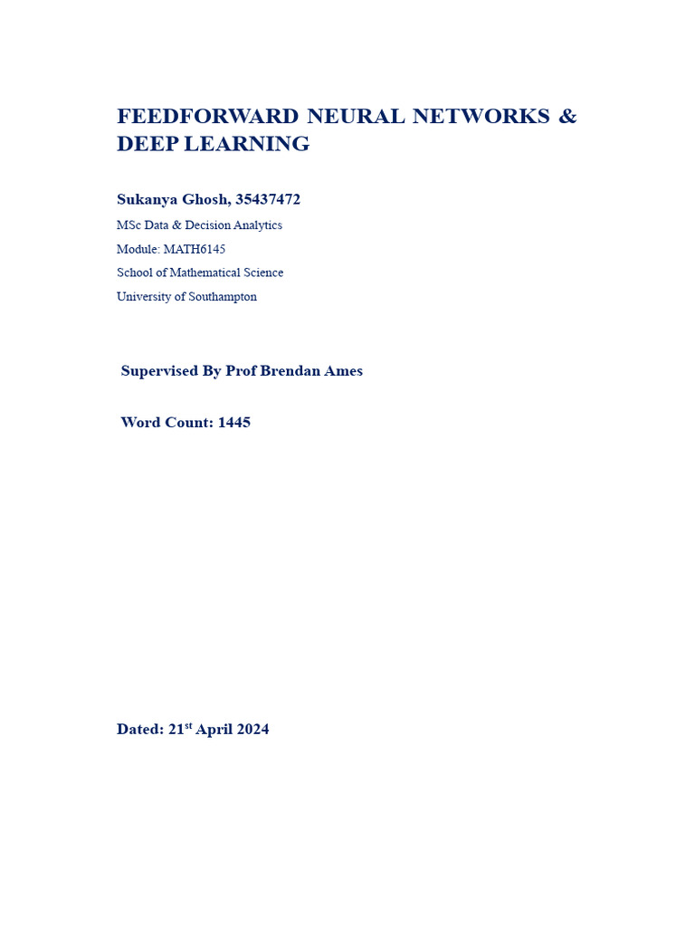 Feedforward Neural Networks Overview | PDF | Deep Learning | Machine ...