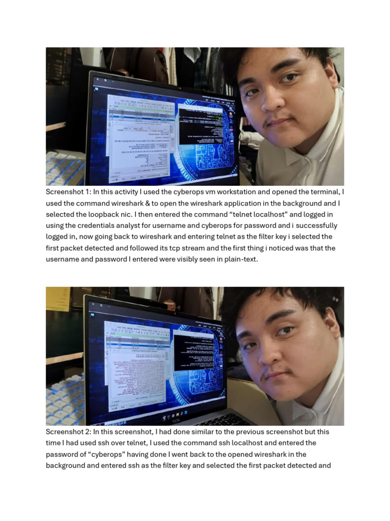 Wireshark Analysis: Telnet vs SSH Security | PDF