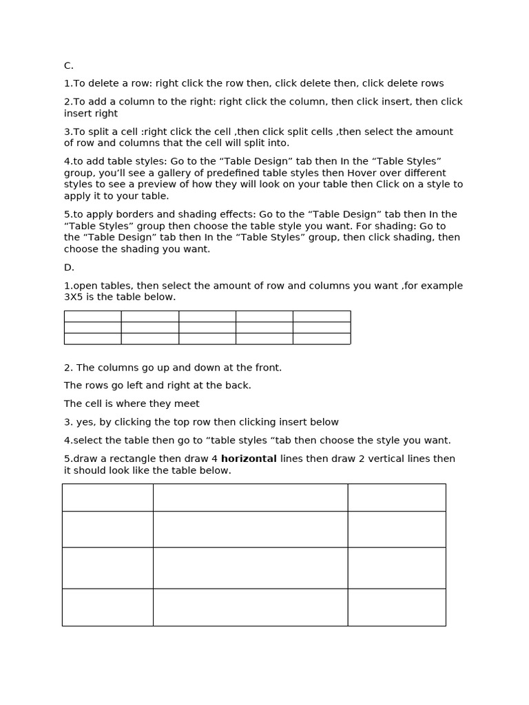 Table Management Techniques Guide | PDF