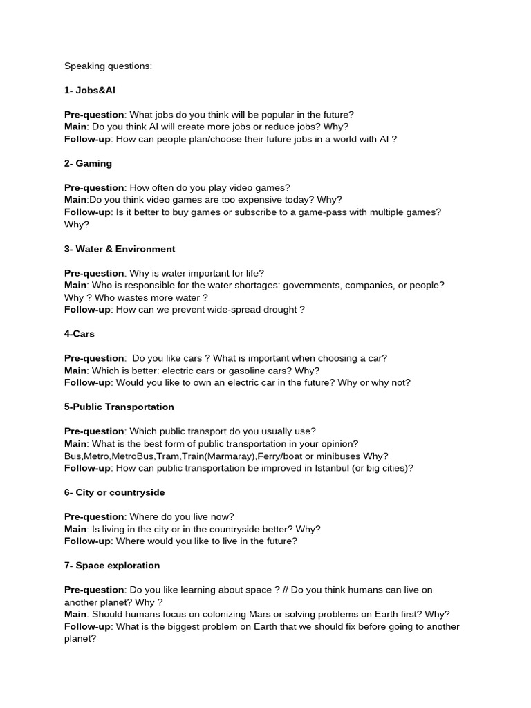 Engaging Discussion Questions on Modern Topics | PDF