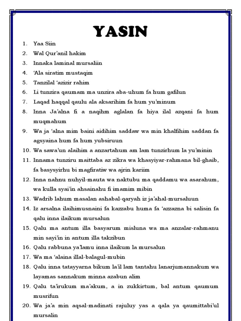 Download 60+ Contoh Surat Yasin Wa Zallalnaha Terbaru Gratis