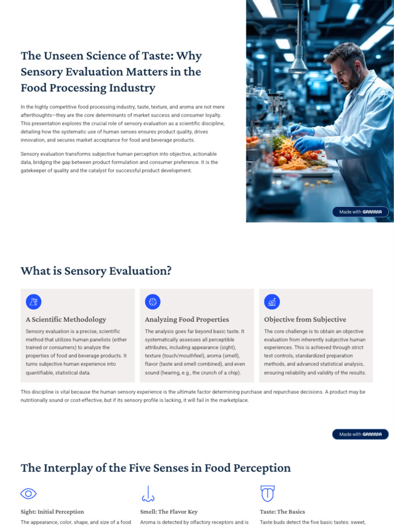 The Unseen Science of Taste Why Sensory Evaluation Matters in the Food ...