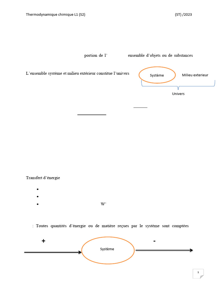 Notions de thermodynamique chimique | PDF | Chaleur | Chimie