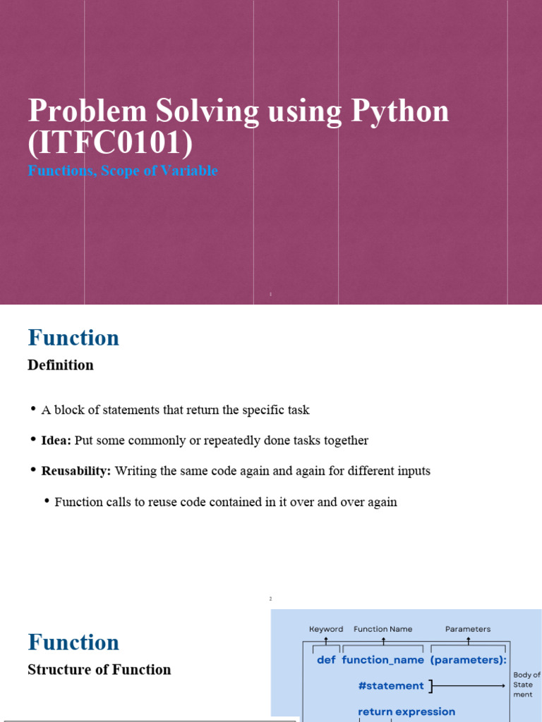 Python Function Basics and Usage | PDF | Parameter (Computer ...