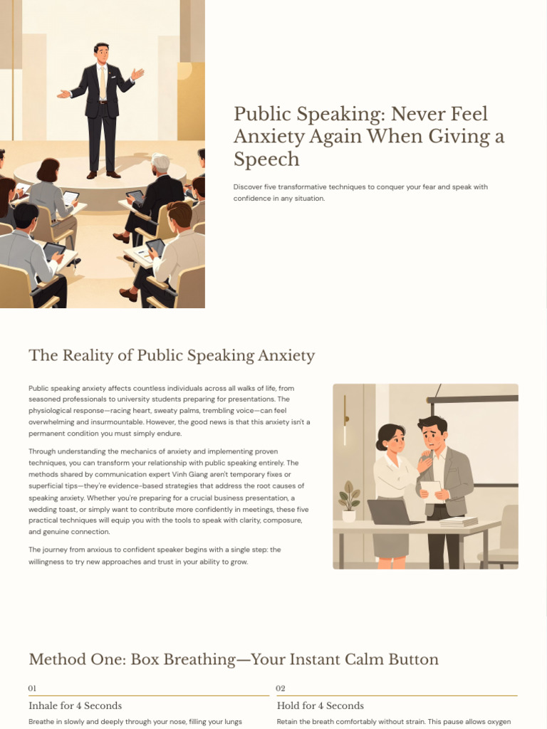 Public Speaking Never Feel Anxiety Again When Giving a Speech | PDF ...