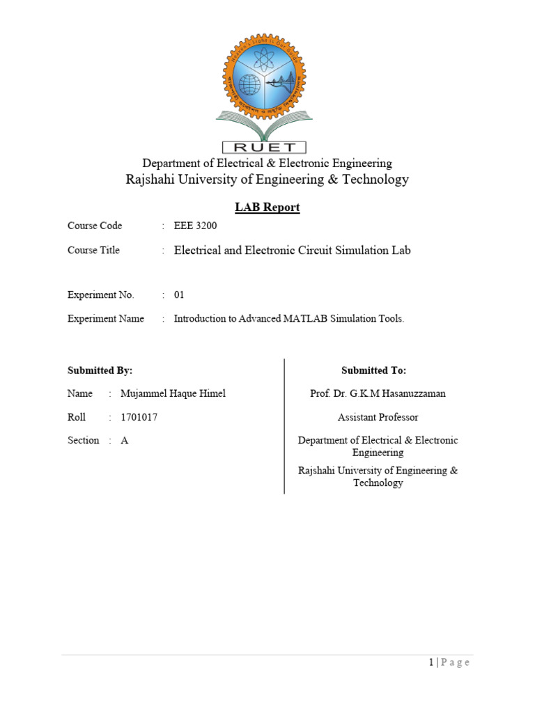 Advanced MATLAB Simulation Tools Lab | PDF | Matlab | Simulation
