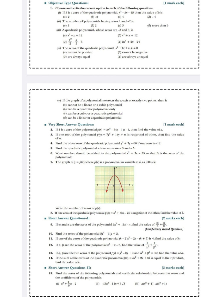CH - 2 Polynomials Assignment | PDF