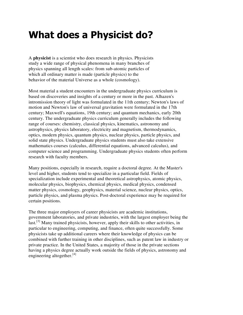 What Do Physicist Do | PDF | Science &amp; Mathematics | Technology ...
