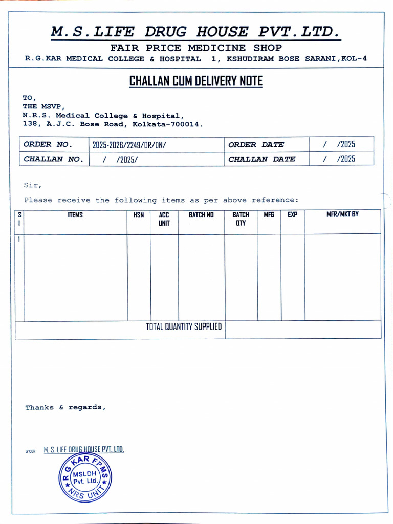 Blank Challan | PDF