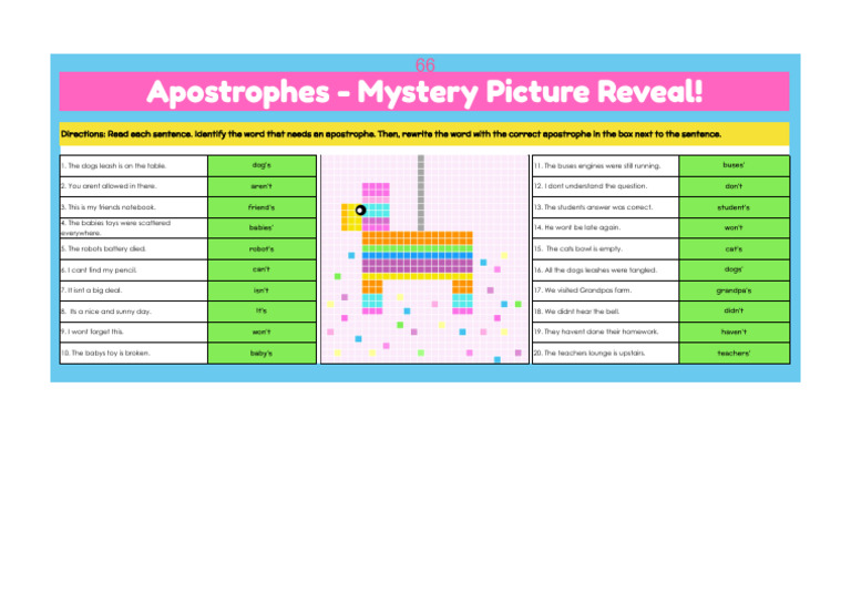 Copy of Apostrophes Mystery Picture | PDF