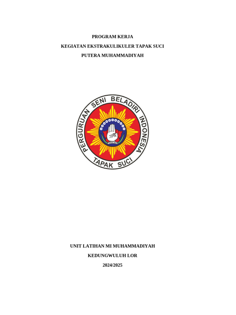 Program Kerja Ekstrakurikuler Tapak Suci | PDF