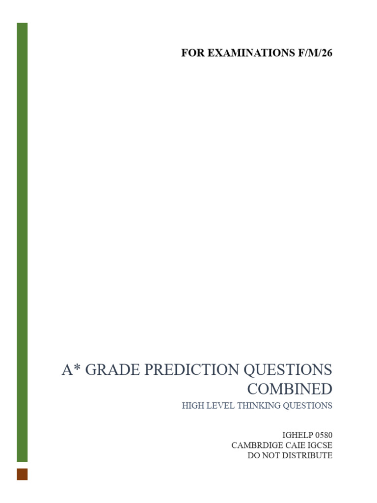 IGCSE 0580 Grade Prediction Questions | PDF | Length | Euclidean Geometry