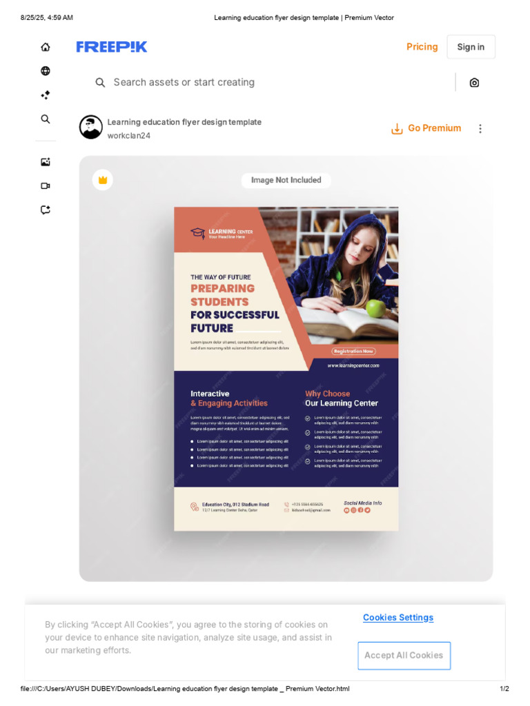 Learning Education Flyer Design Template _ Premium Vector | PDF | Http ...