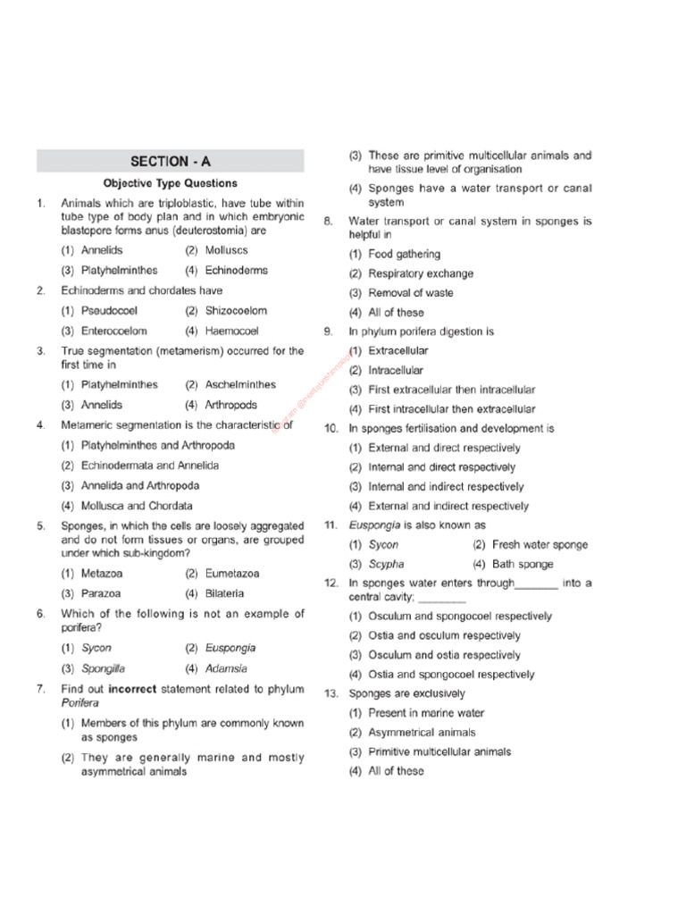 Zoology Class 11 Aakash Full Module 1 PDF | PDF